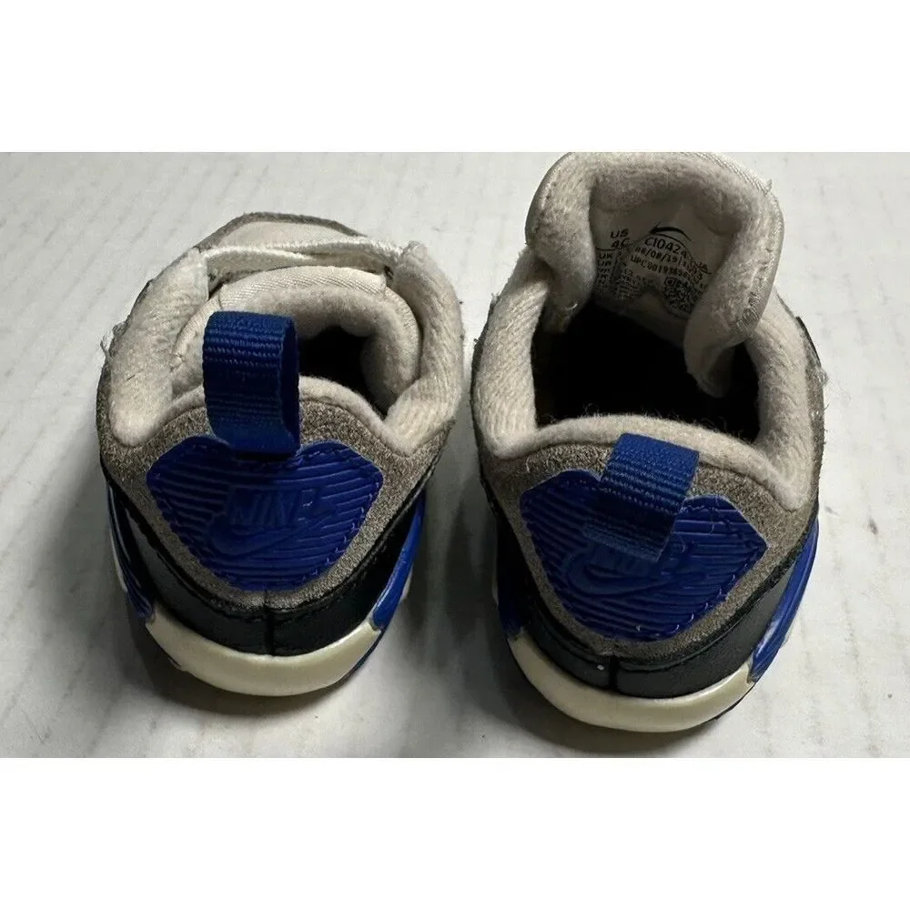 Nike Max 90 Baby Unisex Shoes Size 4c Boy/Girl blue white‎ gray